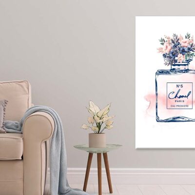 Pink Blue Colored Fashion Perfume Bottle Print 100% Australian Made