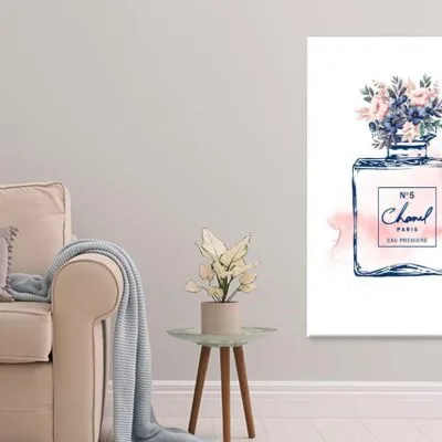 Pink Blue Colored Fashion Perfume Bottle Print 100% Australian Made