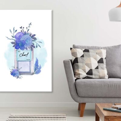 Purple Flowered Fashion Bottle Print 100% Australian Made