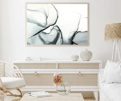 Black Grey Liquid Abstract Design Home Decor Premium Quality Poster Print Choose Your Sizes