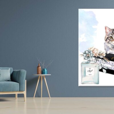 Fashion Perfume with Cat and Book Set Print 100% Australian Made