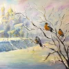 Birds on Tree Oil Painting Home Decor Premium Quality Poster Print Choose Your Sizes - Image 2