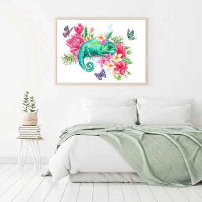 Chameleon Butterflies & Flowers Home Decor Premium Quality Poster Print Choose Your Sizes