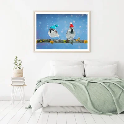 Birds with Caps Photograph Home Decor Premium Quality Poster Print Choose Your Sizes