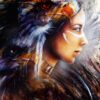 Indian Worrior Girl Oil Painting Home Decor Premium Quality Poster Print Choose Your Sizes - Image 2