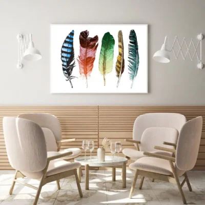 Colorful Feathers Watercolor Painting Home Decor Premium Quality Poster Print Choose Your Sizes