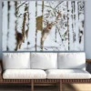 Deer in Snow Covered Forest Print 100% Australian Made