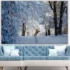 Deer in Snow Covered Forest Print 100% Australian Made