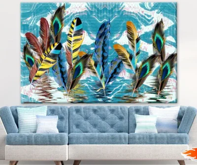 Colorful Feathers Abstract Painting Print 100% Australian Made