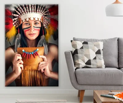 Girl with Feather Headdress Photograph Print 100% Australian Made