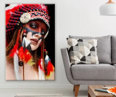 Girl with Feather Headdress Photograph Print 100% Australian Made