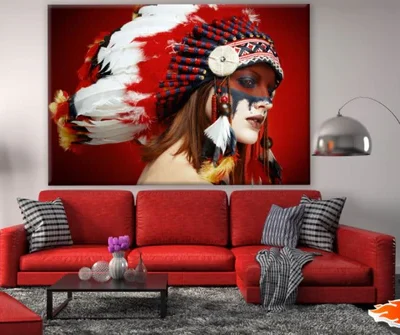 Girl with Feather Headdress Photograph Print 100% Australian Made