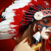 Girl With Feather Headdress Portrait Photograph Home Decor Premium Quality Poster Print Choose Your Sizes - Image 2