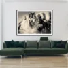 Wolves & Indian Man B&W Drawing Home Decor Premium Quality Poster Print Choose Your Sizes