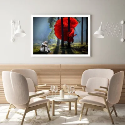 Fish & Girl in Forest Photograph Home Decor Premium Quality Poster Print Choose Your Sizes