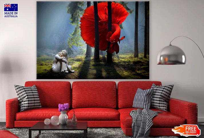 Fish & Girl in Forest Photograph Print 100% Australian Made