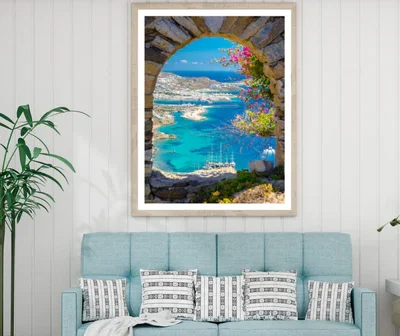 Arch Shaped Wall & Sea Bay View Home Decor Premium Quality Poster Print Choose Your Sizes