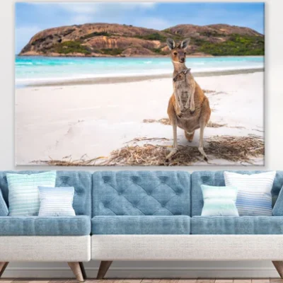 Kangaroo Near Sea Photograph Print 100% Australian Made