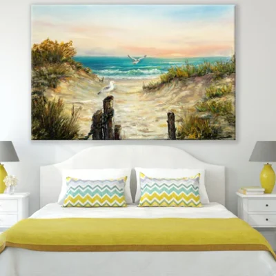 Bird & Sea Scenery Oil Painting Print 100% Australian Made