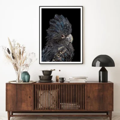 Black & Gold Parrot Portrait View Home Decor Premium Quality Poster Print Choose Your Sizes