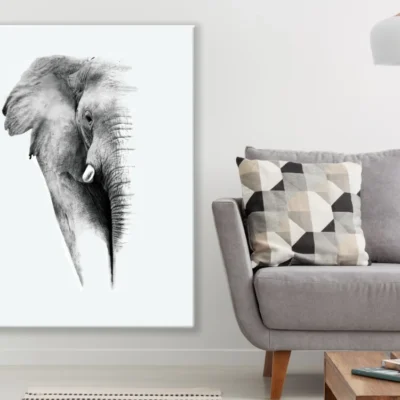 Elephant Portrait B&W Photograph Print 100% Australian Made