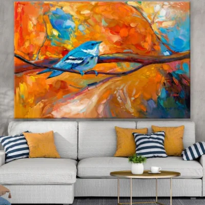 Bird on a Tree Oil Painting Print 100% Australian Made