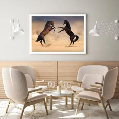 Horses Running On Sand Photograph Home Decor Premium Quality Poster Print Choose Your Sizes