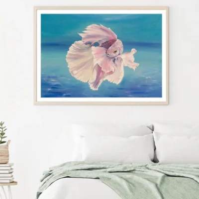 Pink Fish Oil Painting Home Decor Premium Quality Poster Print Choose Your Sizes