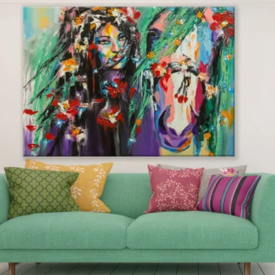 Girl & Horse Oil Painting Print 100% Australian Made