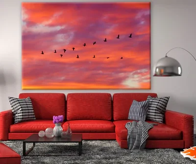 Birds Flying Sunset Photograph Print 100% Australian Made