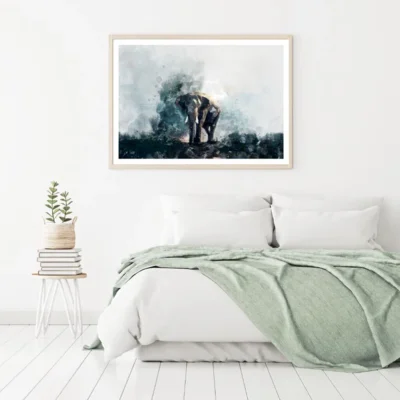 Elephant Watercolor Painting Home Decor Premium Quality Poster Print Choose