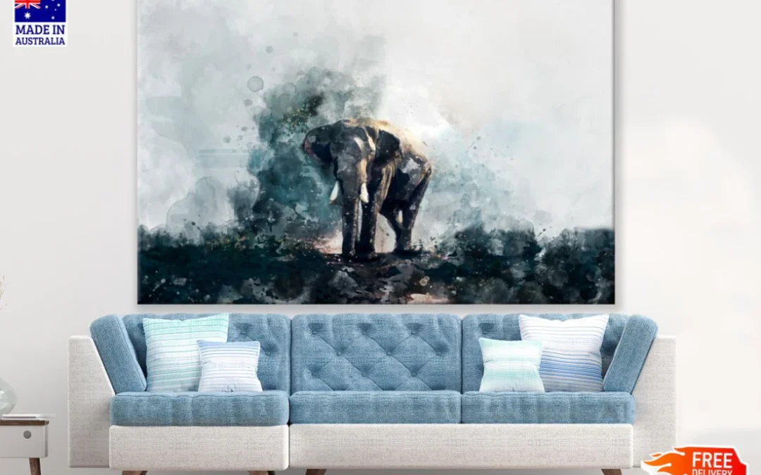 Elephant Watercolor Painting Print 100% Australian Made