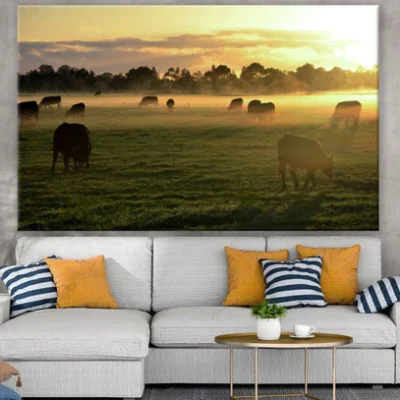 Cow Herd on a Meadow Photograph Print 100% Australian Made