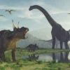 Dinosaurs in Forest Digital Paint Print 100% Australian Made - Image 2