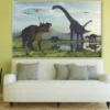Dinosaurs in Forest Digital Paint Print 100% Australian Made