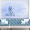 White Puppy on Snow Photograph Print 100% Australian Made