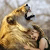 Lion & Cute Girl Photograph Home Decor Premium Quality Poster Print Choose Your Sizes - Image 2