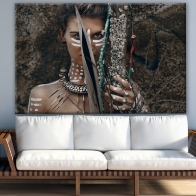 Indian Girl With Ancient Weapons Photograph Print 100% Australian Made
