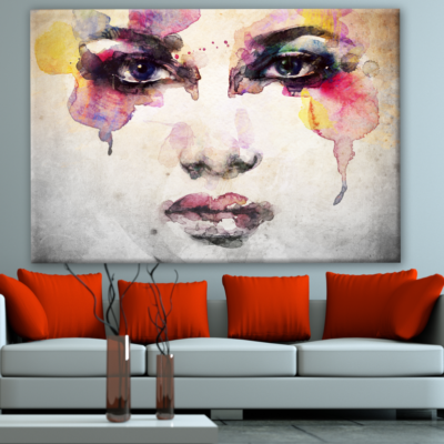 Woman Portrait Abstract Watercolor Painting Print 100% Australian Made