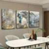 3pcs White Horse Abstract Painting Canvas Framed 40x60cm - High Quality Print 100% Australian Made Wall Canvas Ready to Hang - Image 2