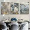 3pcs White Horse Abstract Painting Canvas Framed 40x60cm - High Quality Print 100% Australian Made Wall Canvas Ready to Hang