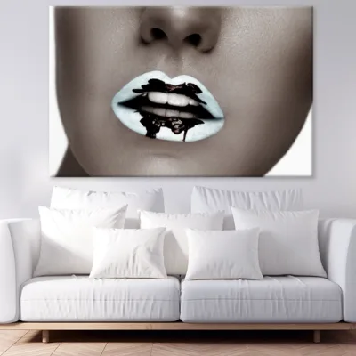 Girl Face & Lips B&W Photograph Print 100% Australian Made