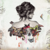 Mysterious Woman with Butterflies Digital Art Print 100% Australian Made - Image 3