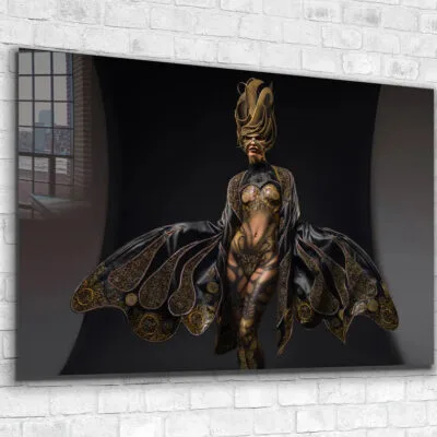 Woman in Costume View Print Tempered Glass Wall Art 100% Made in Australia Ready to Hang