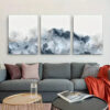 3pcs Blue Gray Wall Art Abstract Canvas Framed 40x60cm - High Quality Print 100% Australian Made Wall Canvas Ready to Hang - Image 2