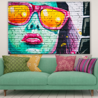 Woman Face Graffiti Painting Print 100% Australian Made