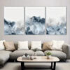 3pcs Blue Gray Wall Art Abstract Canvas Framed 40x60cm - High Quality Print 100% Australian Made Wall Canvas Ready to Hang