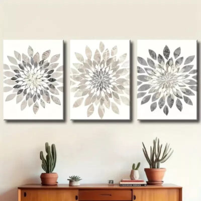 3pcs Modern Minimalist Abstract Floral Art Canvas Framed 40x60cm - High Quality Print 100% Australian Made Wall Canvas Ready to Hang