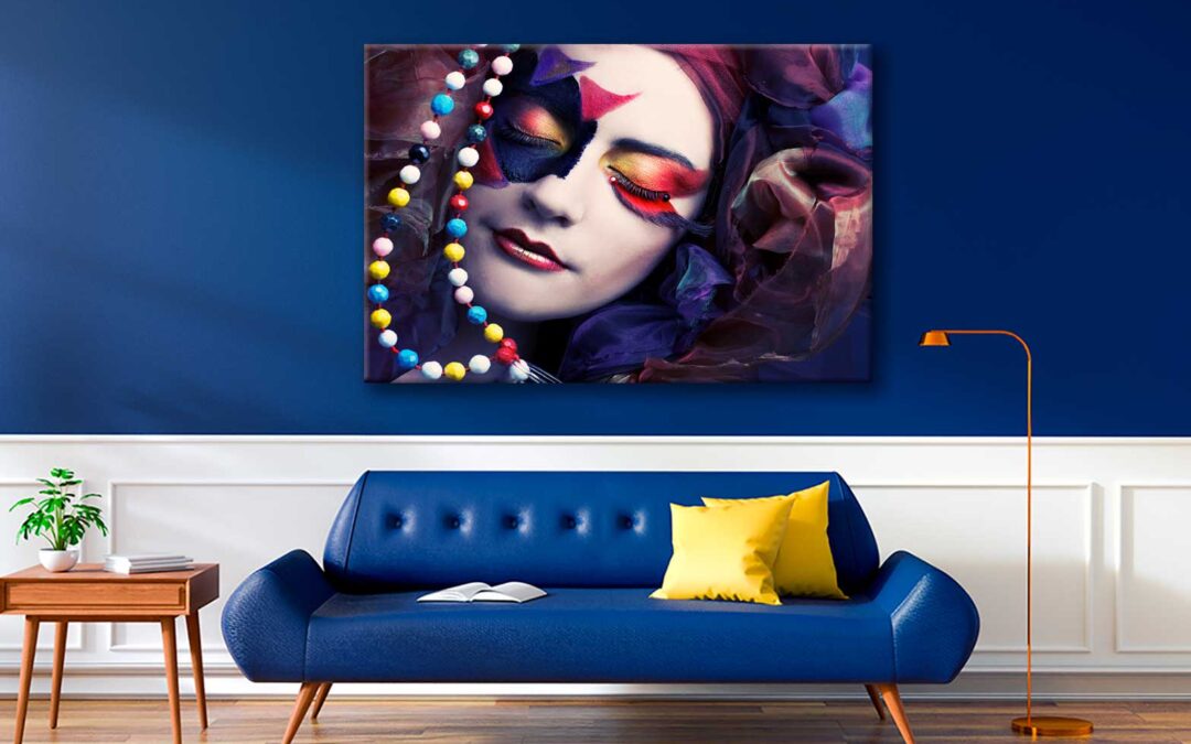 Bella Home Creative Young Woman With Beads Print Canvas Ready to hang