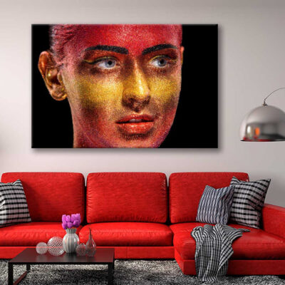 Bella Home Glitter Makeup On A Woman Face Print Canvas Ready to hang